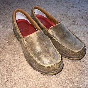 Twisted X Distressed Tan Loafers